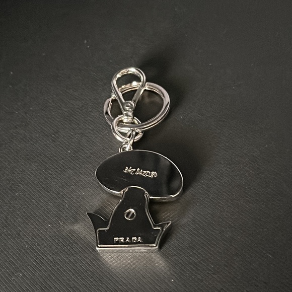 NWT Prada Limited Edition Retro Mushroom bag charm Leather Stud Metal Keychain - Picture 5 of 6
